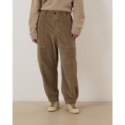 Closed Ribcord Broek Beige