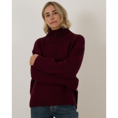 Closed Pure Wool Roll Neck Pullover Bordeaux