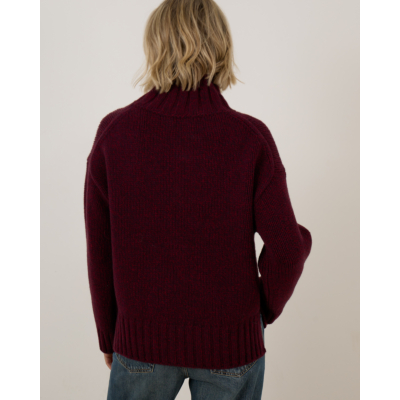 Closed Pure Wool Roll Neck Pullover Bordeaux