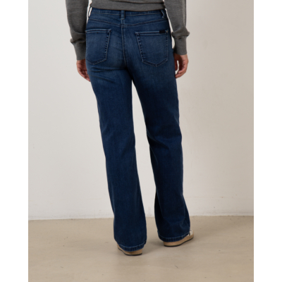 Cambio Tess wide leg jeans met donkerblauwe wassing