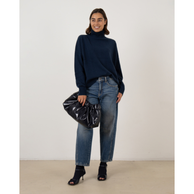 Cambio Elia cropped barrel jeans met denim wassing