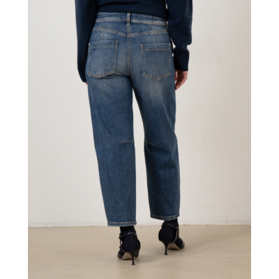 Cambio Elia cropped barrel jeans met denim wassing