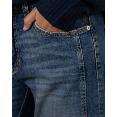 Cambio Elia cropped barrel jeans met denim wassing