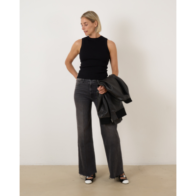 Mother The Hustler Roller Wide Leg Jeans Grijs