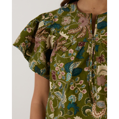 Ulla Johnson Perline Flutter Sleeve Blouse Lichen
