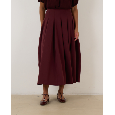 Ulla Johnson Rea High Waist Midi Skirt Bordo