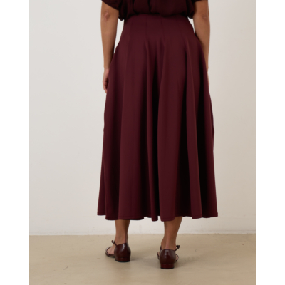 Ulla Johnson Rea High Waist Midi Skirt Bordo
