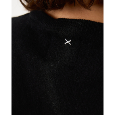 People's Republic of Cashmere pullover korte mouw ronde hals  dames black