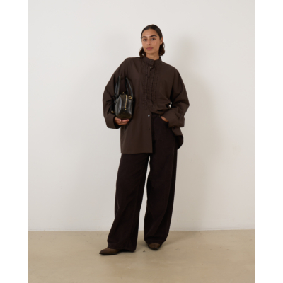 6397 Minimalist Tuxedo Shirt Mink