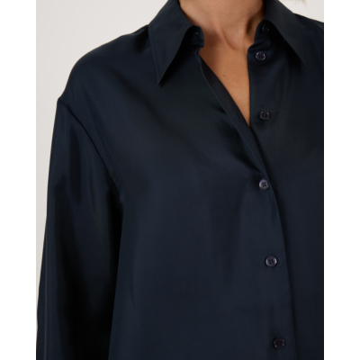 Róhe Oversized Silk Shirt Storm