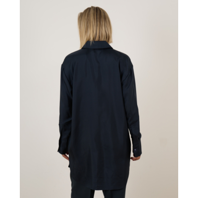 Róhe Oversized Silk Shirt Storm