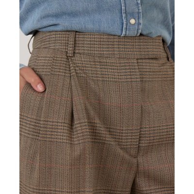 Róhe Mid-waist Tailored Trousers Prince of Wales