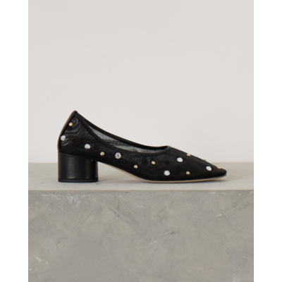 Dear Frances Balla Pump Black Crystals Studs