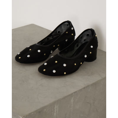Dear Frances Balla Pump Black Crystals Studs