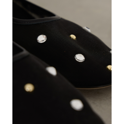 Dear Frances Balla Pump Black Crystals Studs