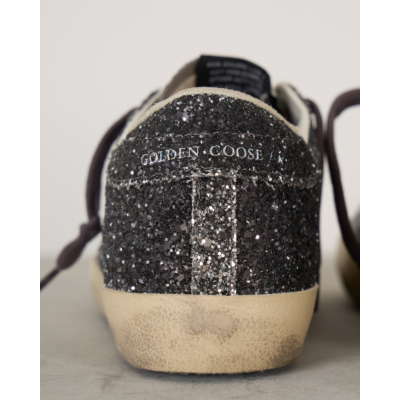 Golden Goose Super Star Sneakers Glitter Silver Black