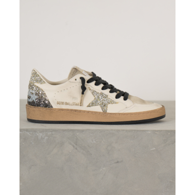 Golden Goose Ball Star Glitter Sneaker White Seepearl