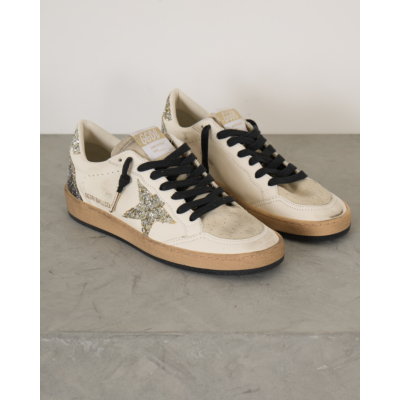 Golden Goose Ball Star Glitter Sneaker White Seepearl