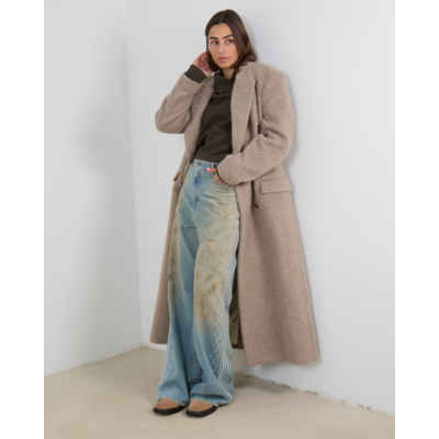 Golden Goose Mantel Taupe Met Centuur