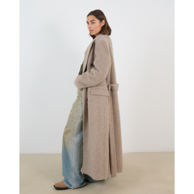 Golden Goose Mantel Taupe Met Centuur