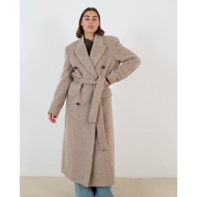 Golden Goose Mantel Taupe Met Centuur