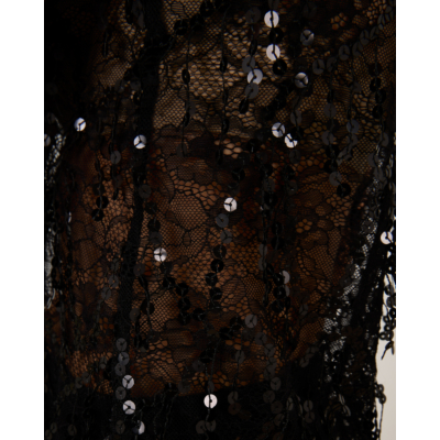Love Stories Eve Sheer Sequine Top Zwart
