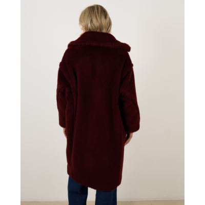 Max Mara Main Tedgirl Bear Coat Cherry