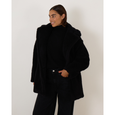 Max Mara Main Olga Teddy Coat Black