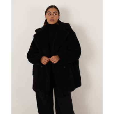 Max Mara Main Olga Teddy Coat Black