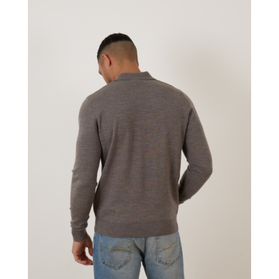 Rijp Ian Polo Knit Pullover Taupe