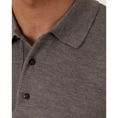 Rijp Ian Polo Knit Pullover Taupe