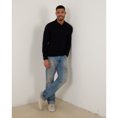 Rijp Ian Polo Knit Pullover Navy