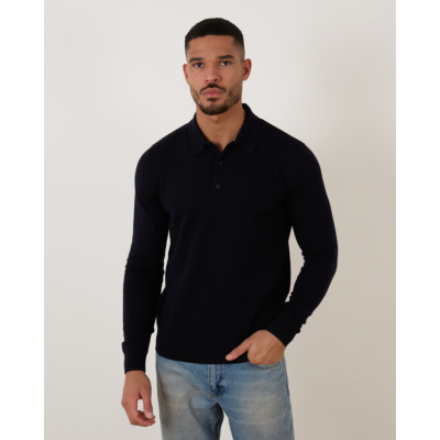 Rijp Ian Polo Knit Pullover Navy