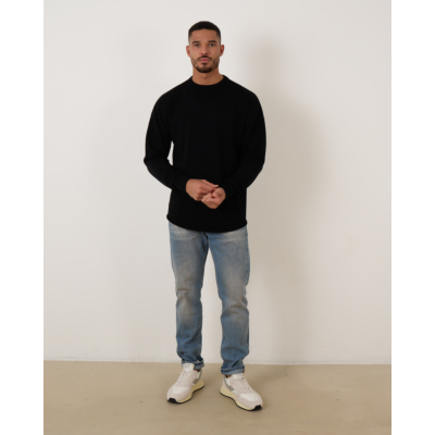 Rijp James Oversized Knit Pullover Black