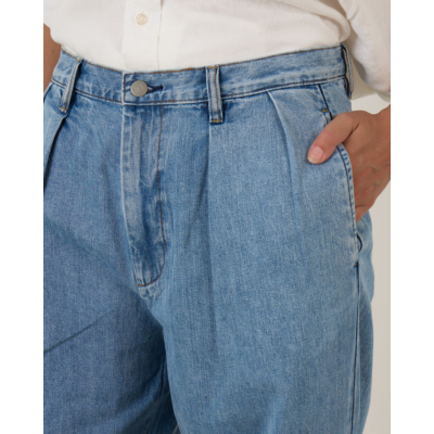 Denimist Blair Double Pleated Pant Stone Wash Blue