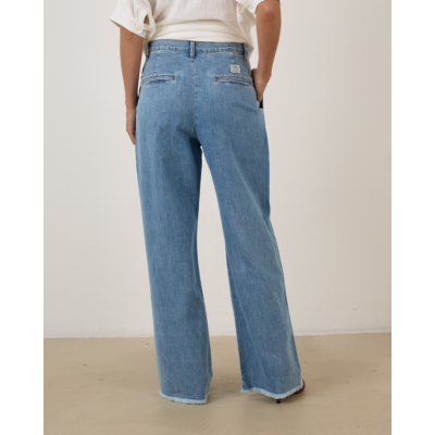 Denimist Blair Double Pleated Pant Stone Wash Blue
