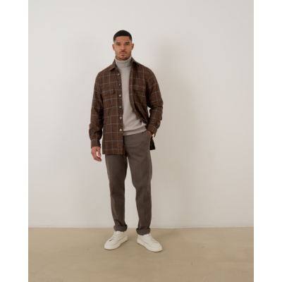 Kiton Overshirt Bruin Geruit