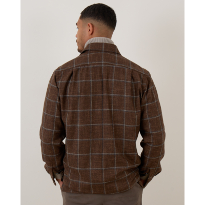 Kiton Overshirt Bruin Geruit
