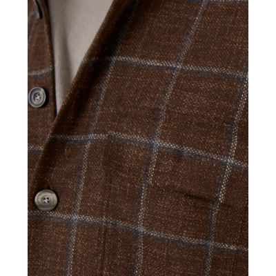 Kiton Overshirt Bruin Geruit