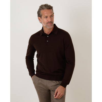 Kiton Pullover Polo Dark Brown