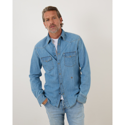 Jacob Cohën Casual Denim Shirt Blauw