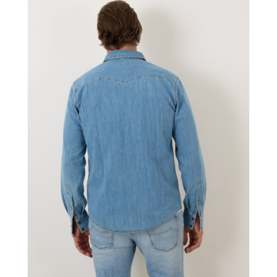 Jacob Cohën Casual Denim Shirt Blauw