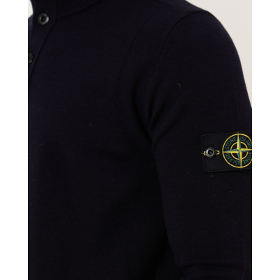 Stone Island Knit Half-Button Jumper 5100002 Navy Blue