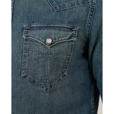 RRL Slim Fit Denim Western Overhemd