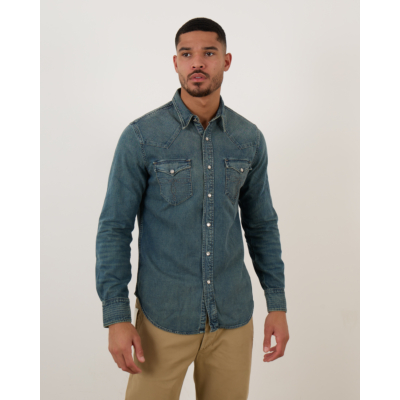 RRL Slim Fit Denim Western Overhemd