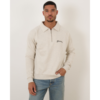Flâneur Raglan Half Zip Sweater Cool Grey