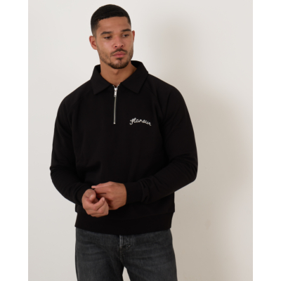 Flâneur Raglan Half Zip Sweater Black