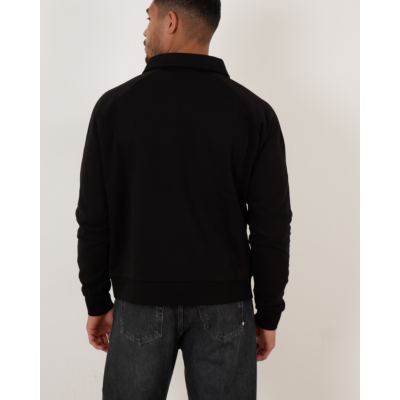 Flâneur Raglan Half Zip Sweater Black