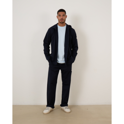 Flâneur Atelier Hooded Shirt Navy