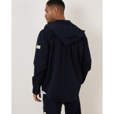 Flâneur Atelier Hooded Shirt Navy